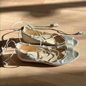 Badgley Mischka Gold Lace-Up Women's Shoes